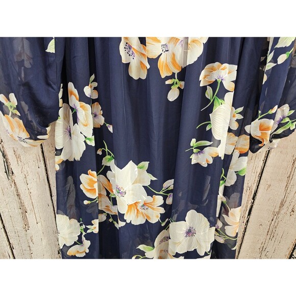 Fashion Nova 1X Plus Fairy Hi-Lo Chiffon Wrap Maxi Dress Flowy Euc feminine sexy - Picture 11 of 15